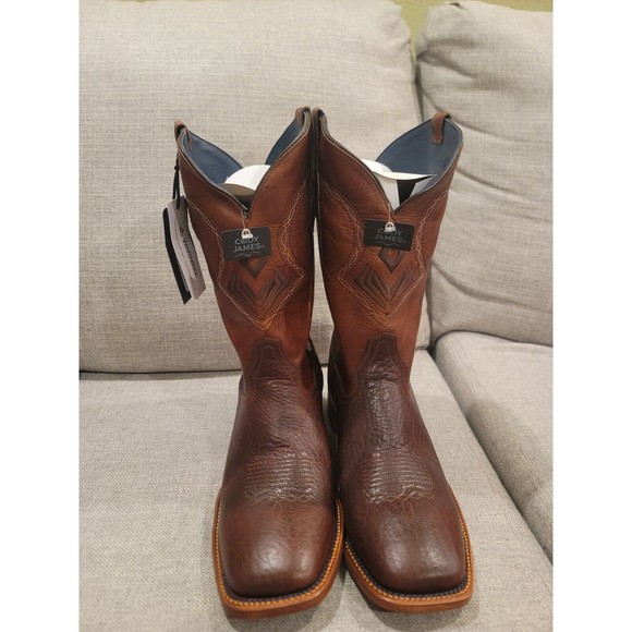 Cody James Brown Leather Square Toe Pull On Western Boots Men’s Size 12 D - Picture 2 of 14